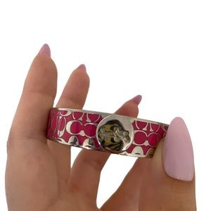 Barbie Pink COACH Signatuee Logo Bangle